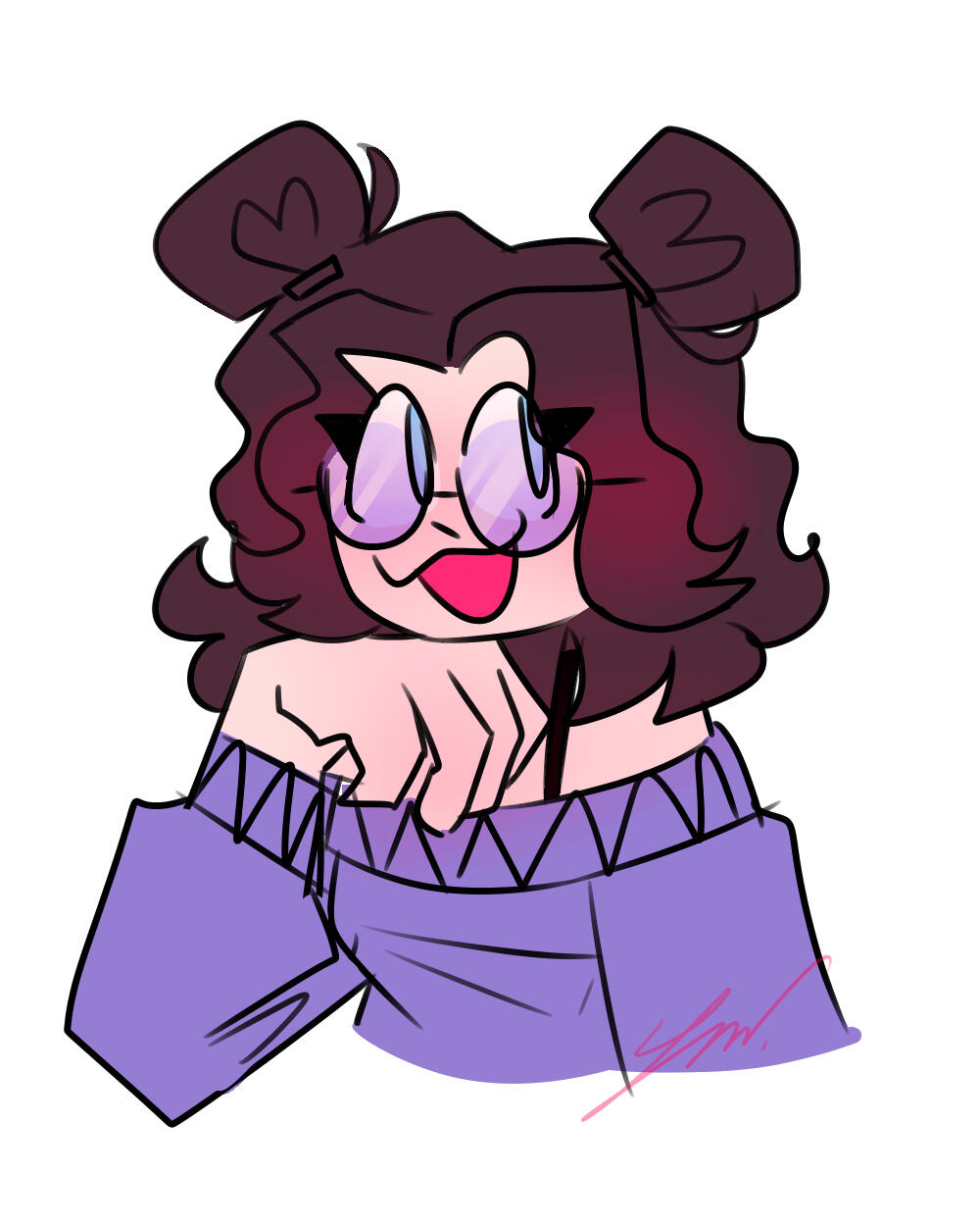 Art by Sillvesterr!! It's not a full ref but I like the pink fade he added in the hair. Click on the image to go to his profile, and then follow please :)